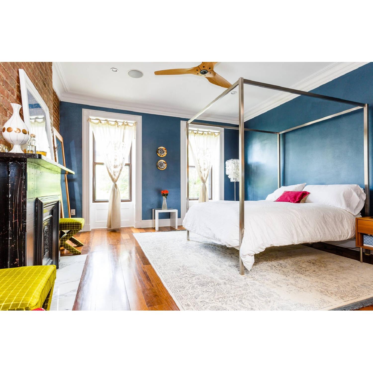 Modern Stainless Steel 4 Poster Queen Bed - image-1