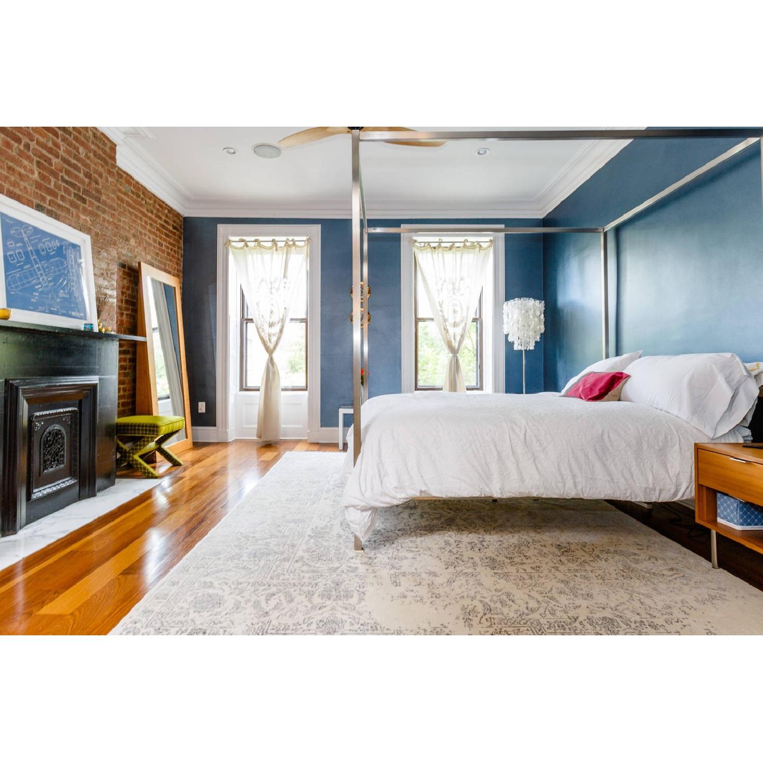 Modern Stainless Steel 4 Poster Queen Bed - image-3