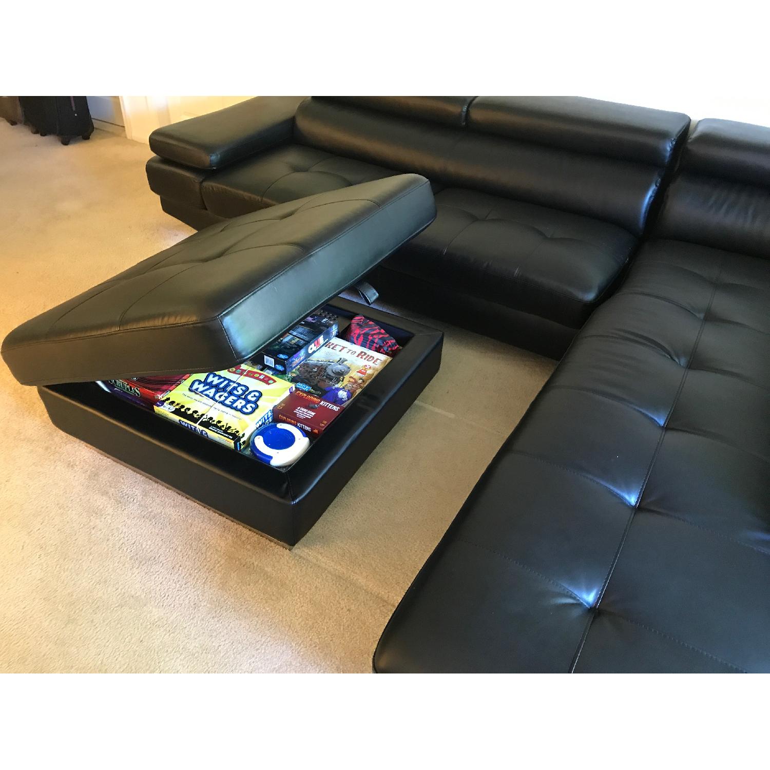 Bob's Luna Modern Sectional Sofa + Ottoman w/ Storage AptDeco