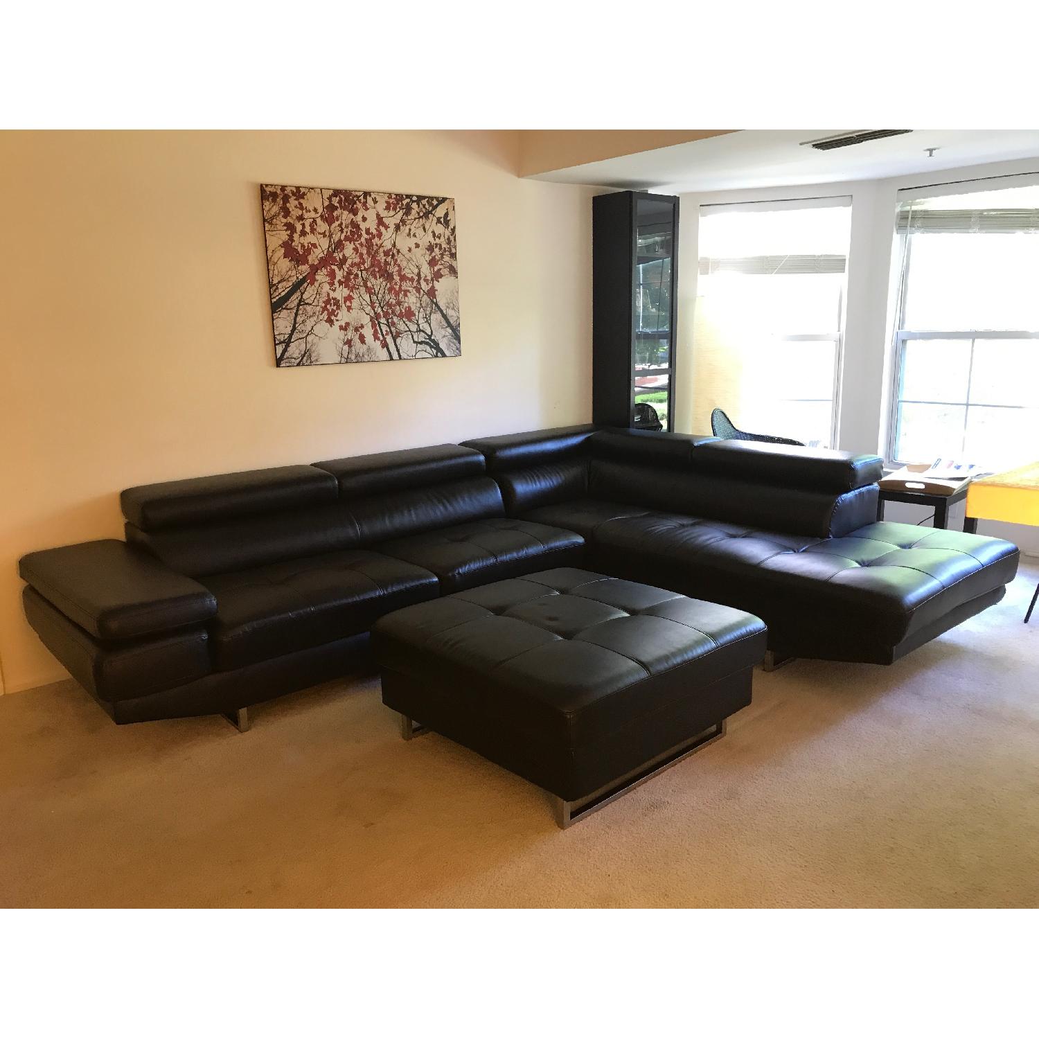 Bob's Luna Modern Sectional Sofa + Ottoman w/ Storage - image-3