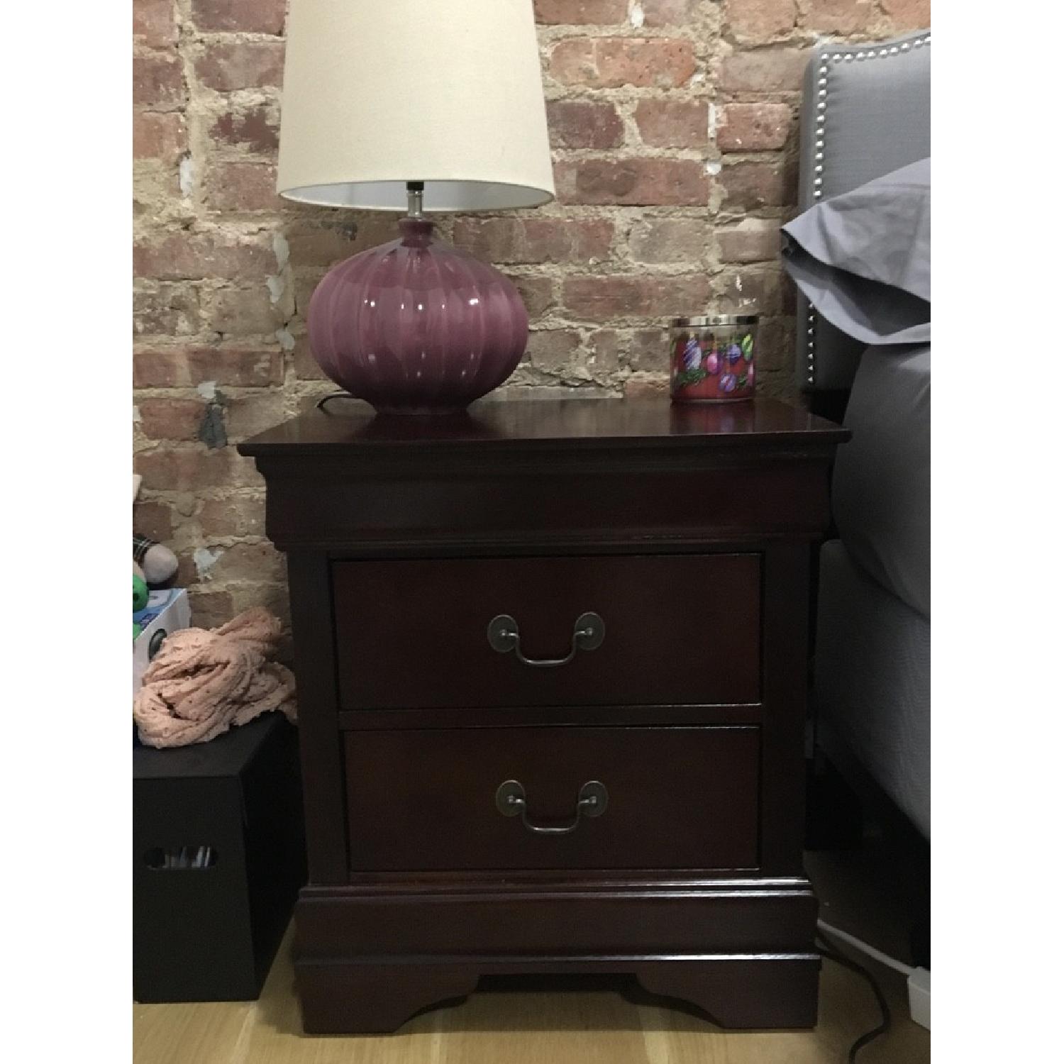 Claremont Louis Phillipe 2-Drawer Nightstand in Cherry - image-3