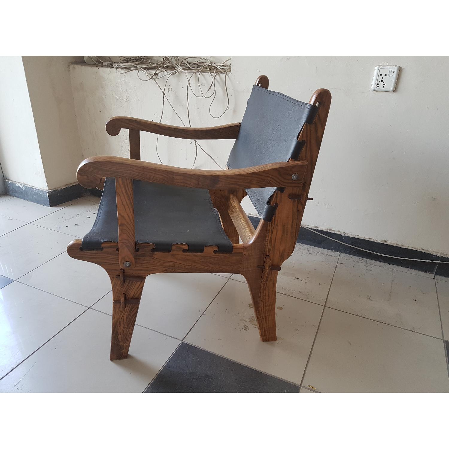 Safari Chair w/ Leather Uphostery - image-2