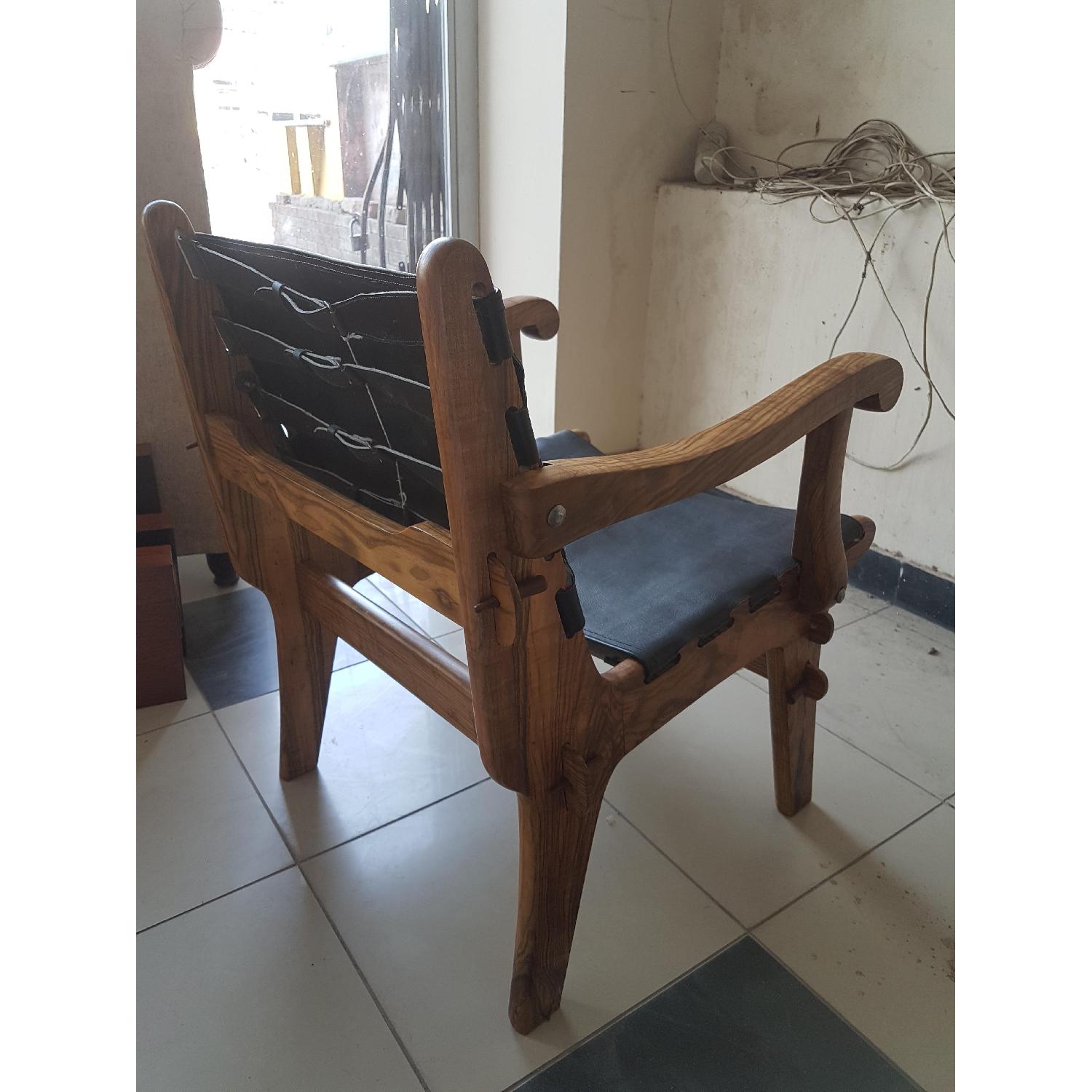 Safari Chair w/ Leather Uphostery - image-4