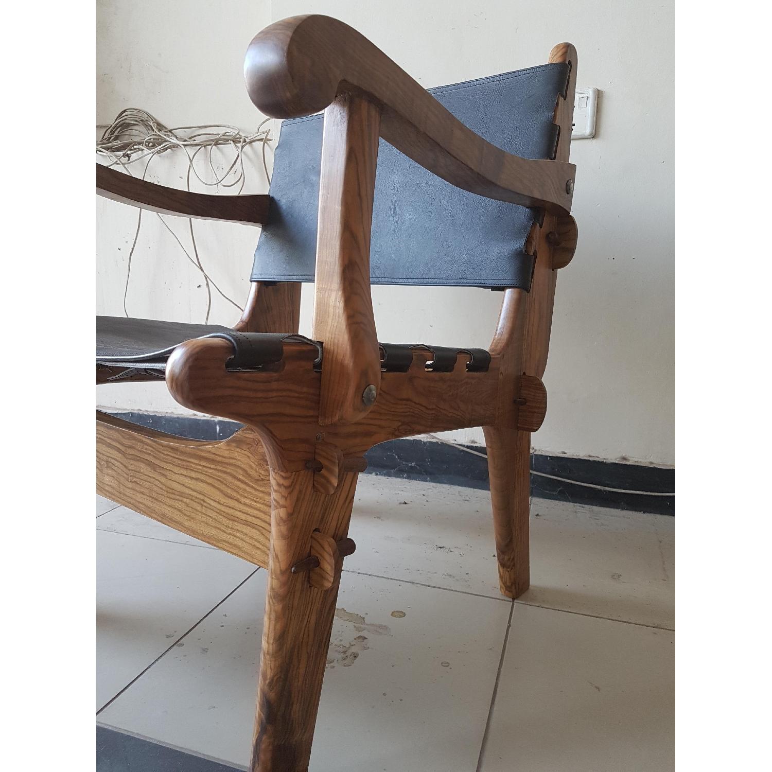Safari Chair w/ Leather Uphostery - image-5