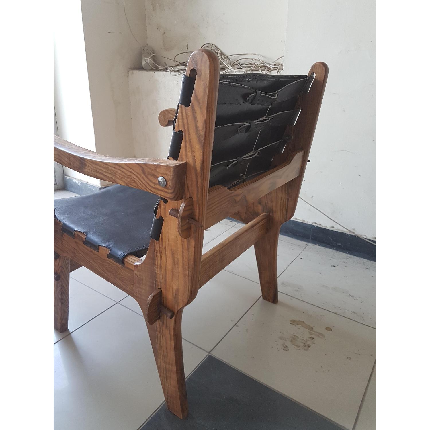 Safari Chair w/ Leather Uphostery - image-6