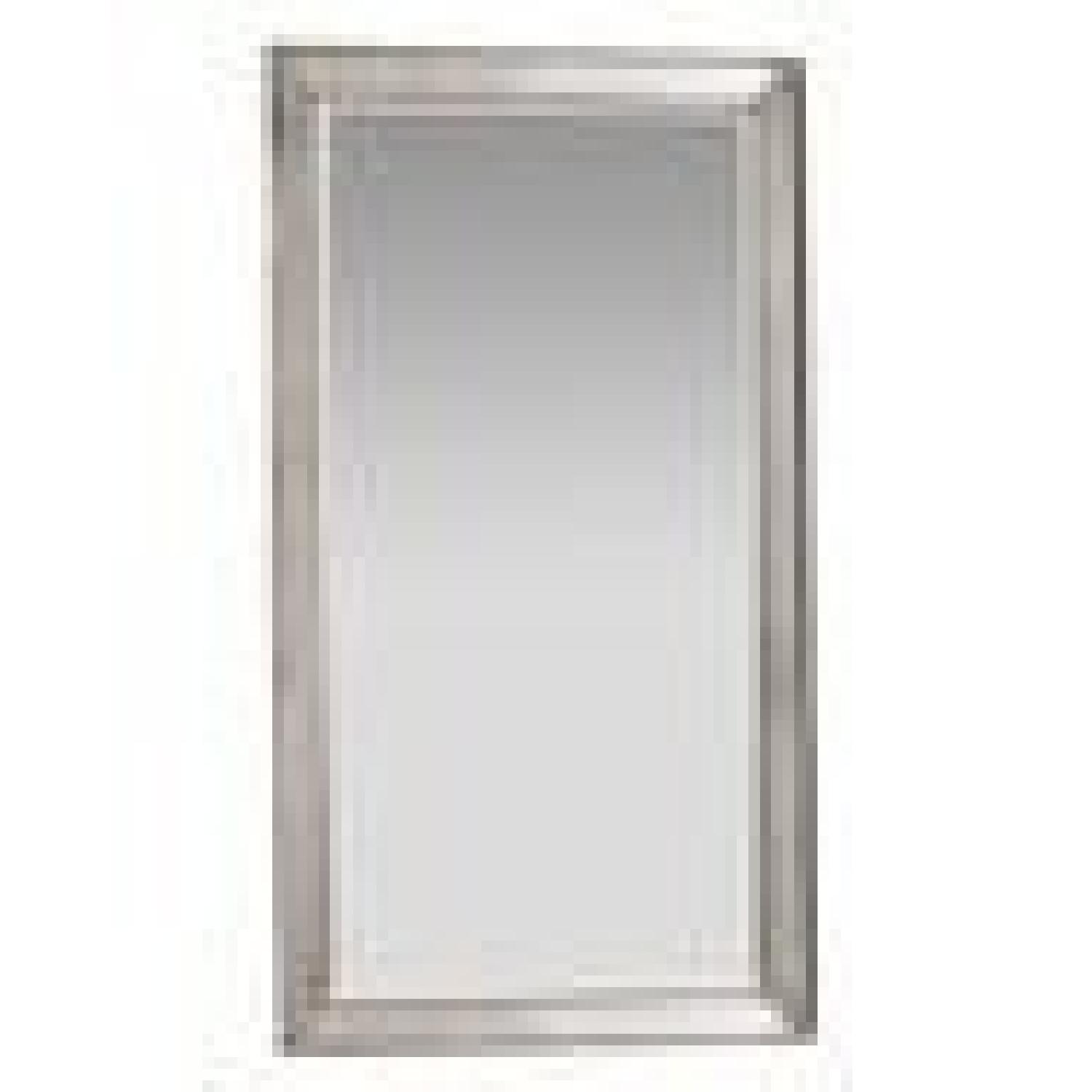Neiman Marcus Antiqued Silver Beaded Floor Mirror Aptdeco
