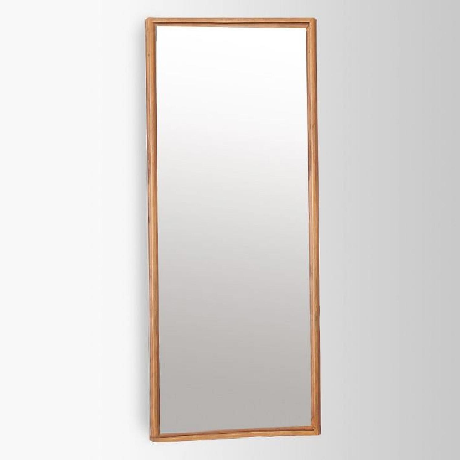 West Elm Floating Wood Floor Mirror in MidCentury Acorn AptDeco