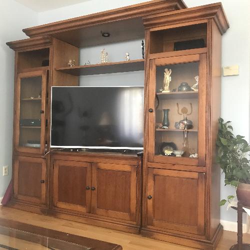 Used Cherry Wood Entertainment Center for sale on AptDeco