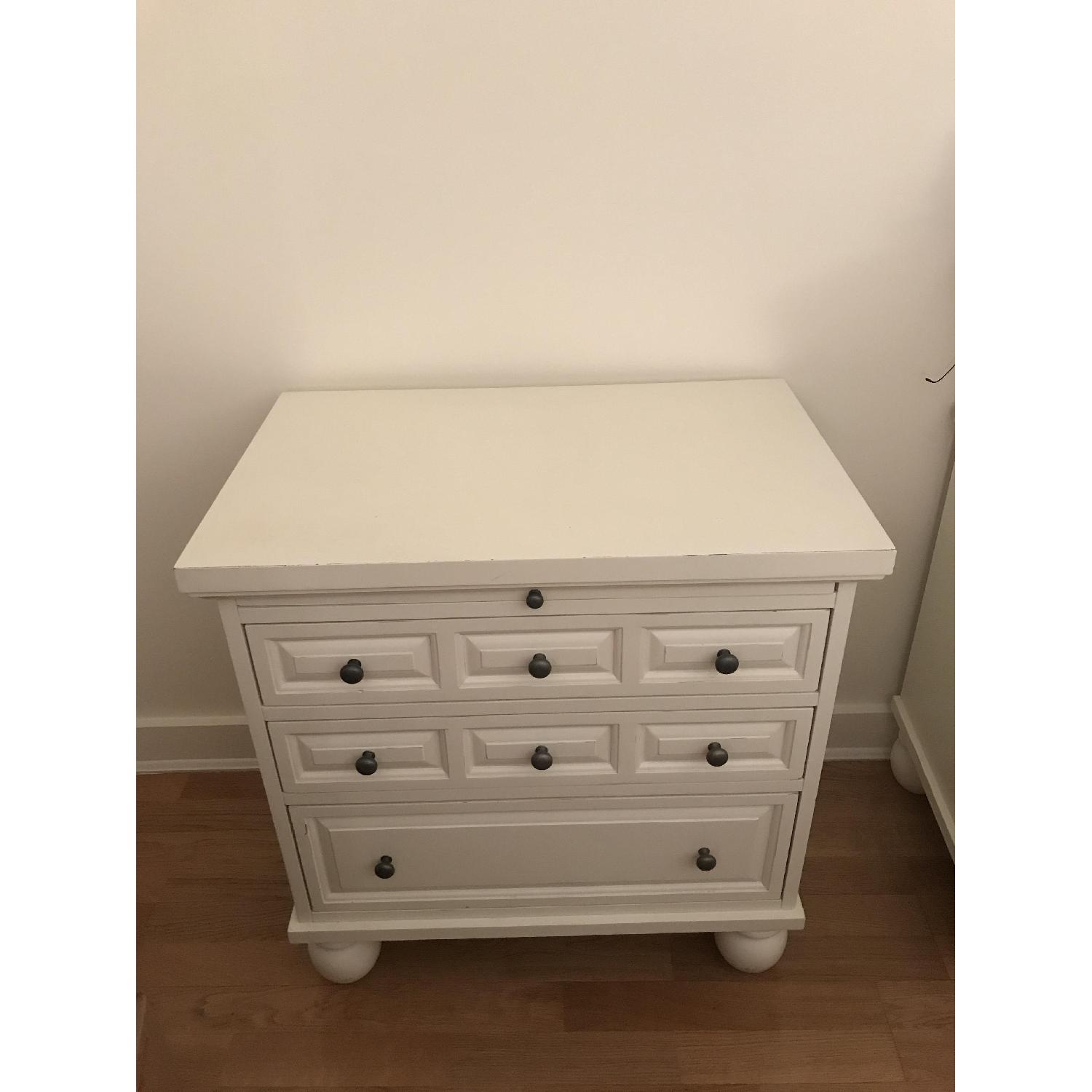 Pier 1 Ashworth Antique White Bedside Chest - image-5