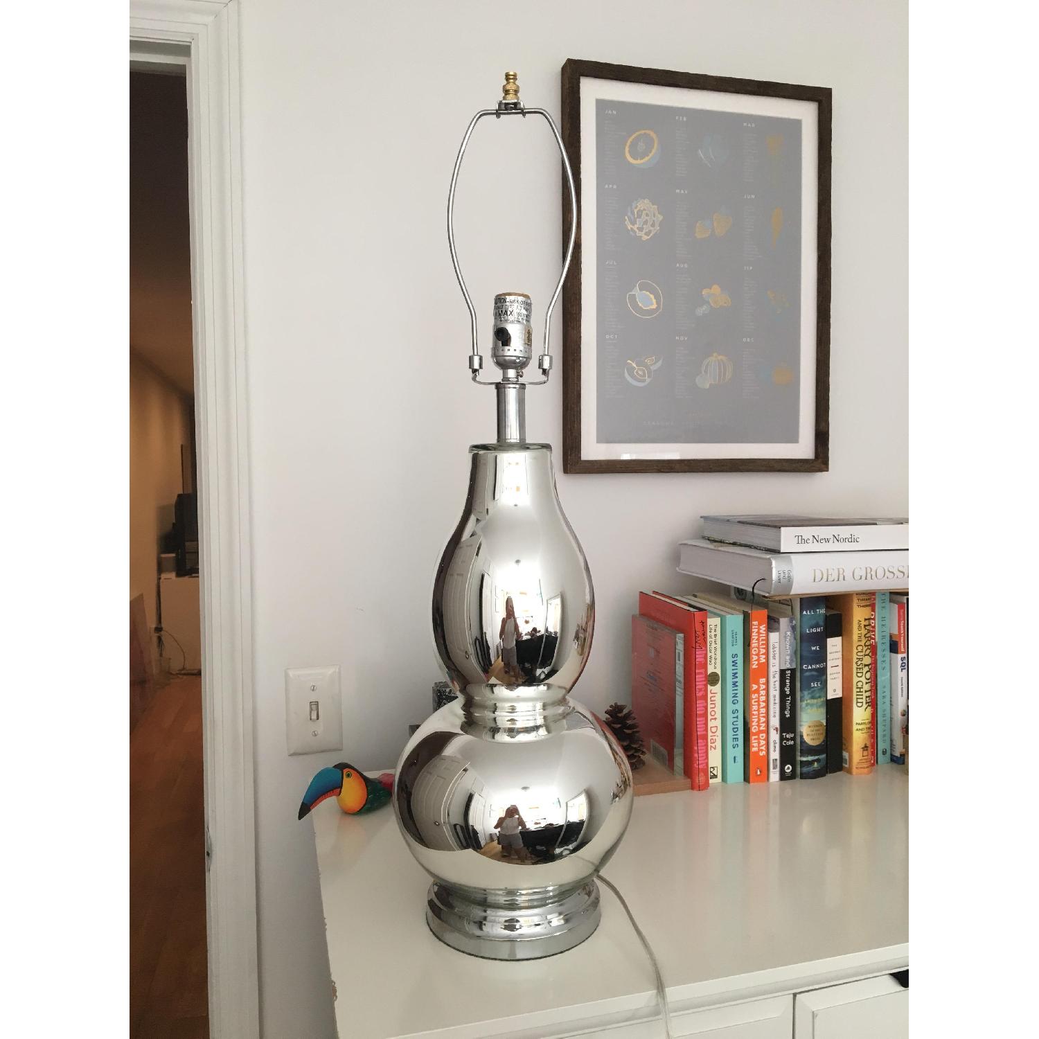 Silver Mirror Table Lamp Base Only - image-1