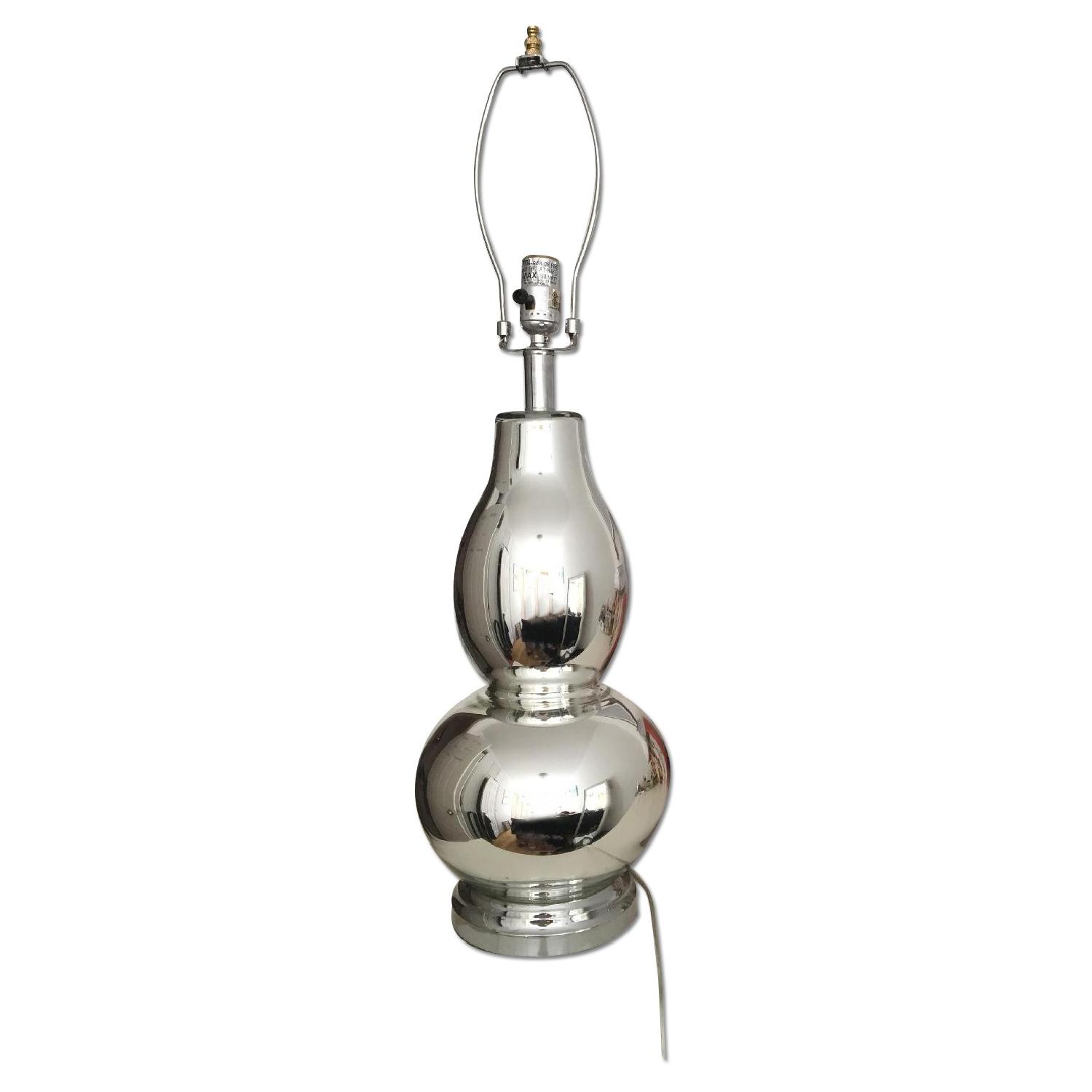 Silver Mirror Table Lamp Base Only - image-0
