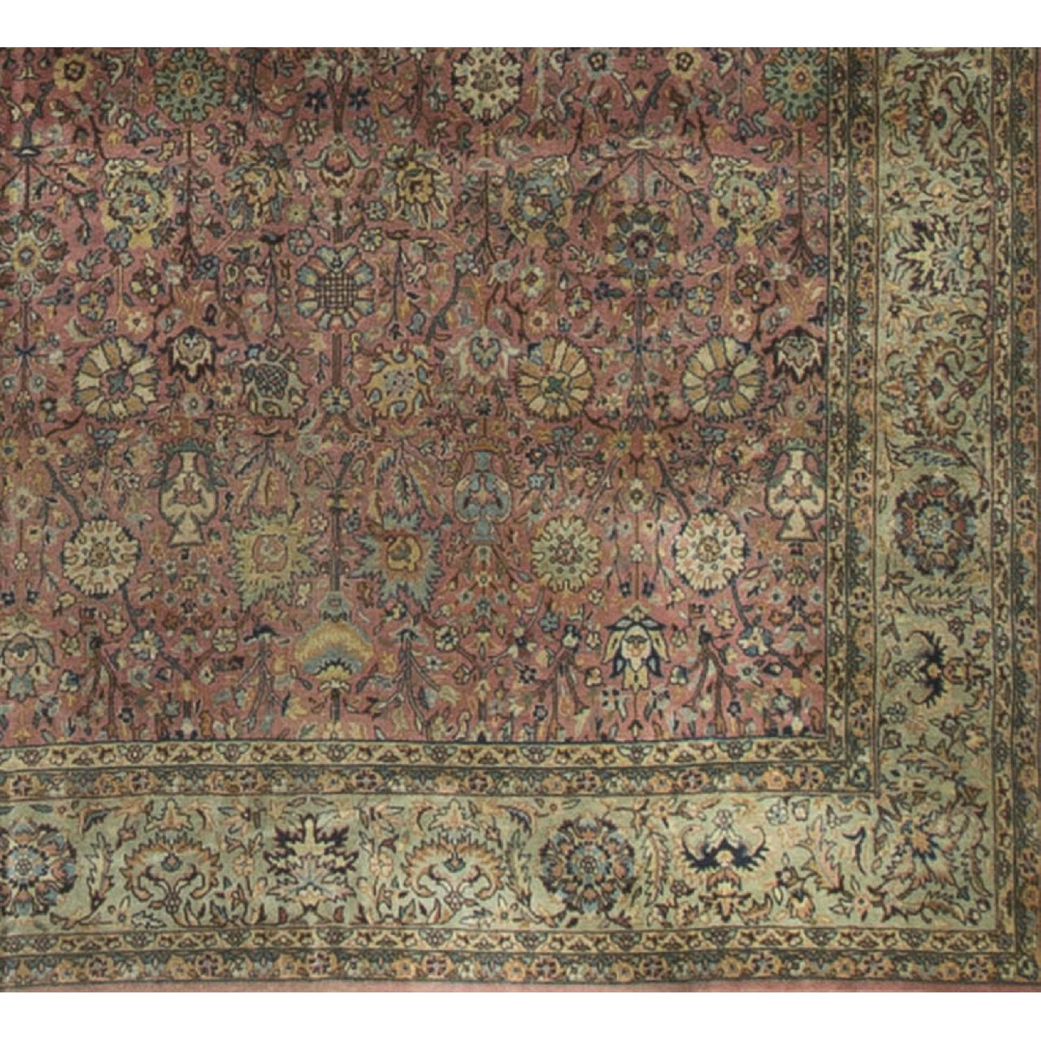 Indo Collection Antique Indian Agra Rug in Multi - image-1