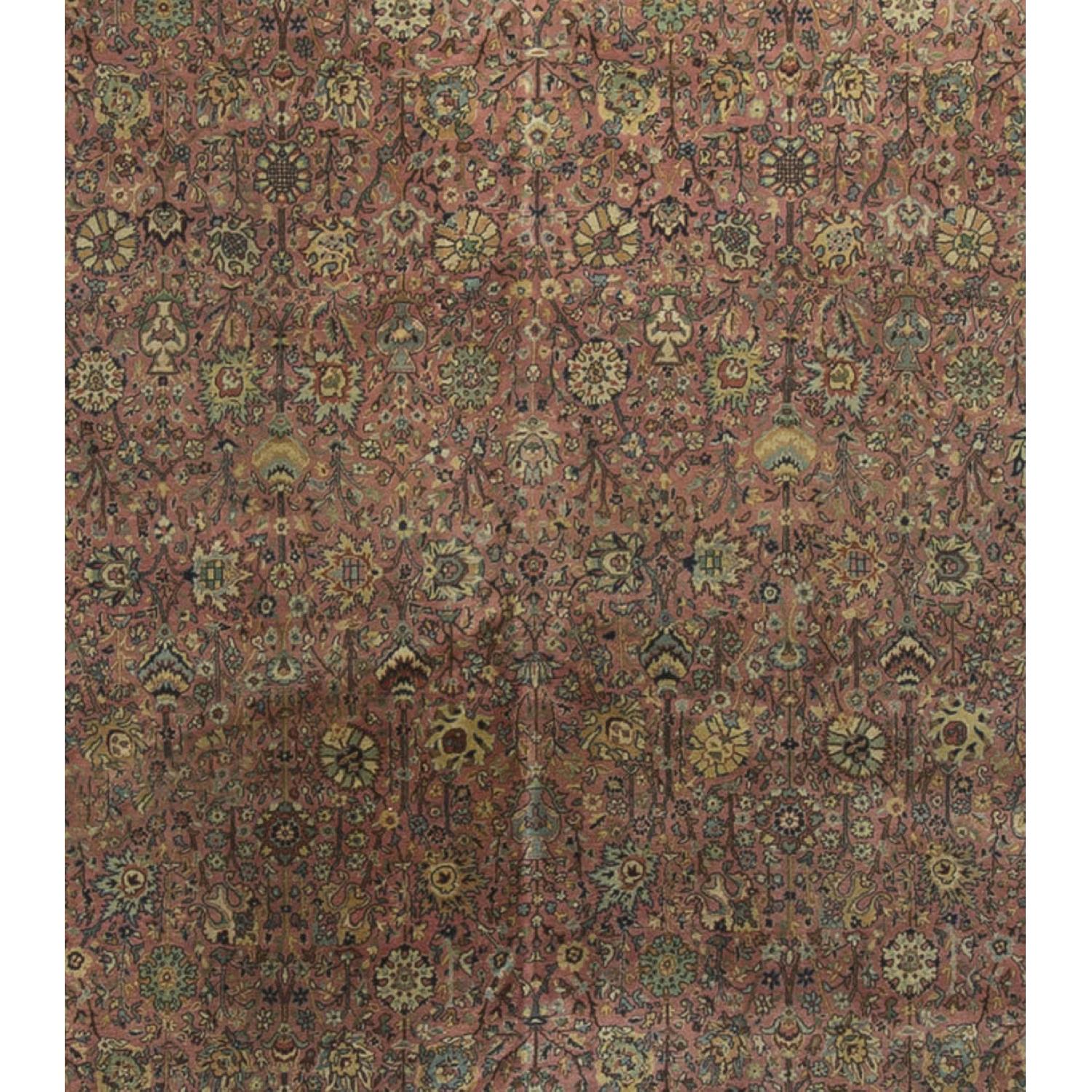 Indo Collection Antique Indian Agra Rug in Multi - image-2