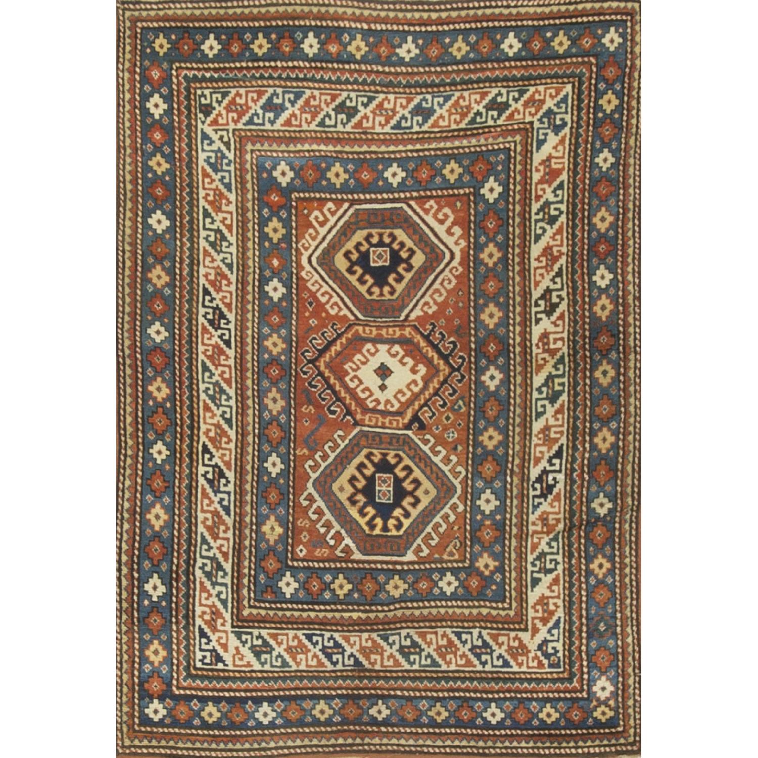 Antique Russian Kazak Rug in Multi - image-0