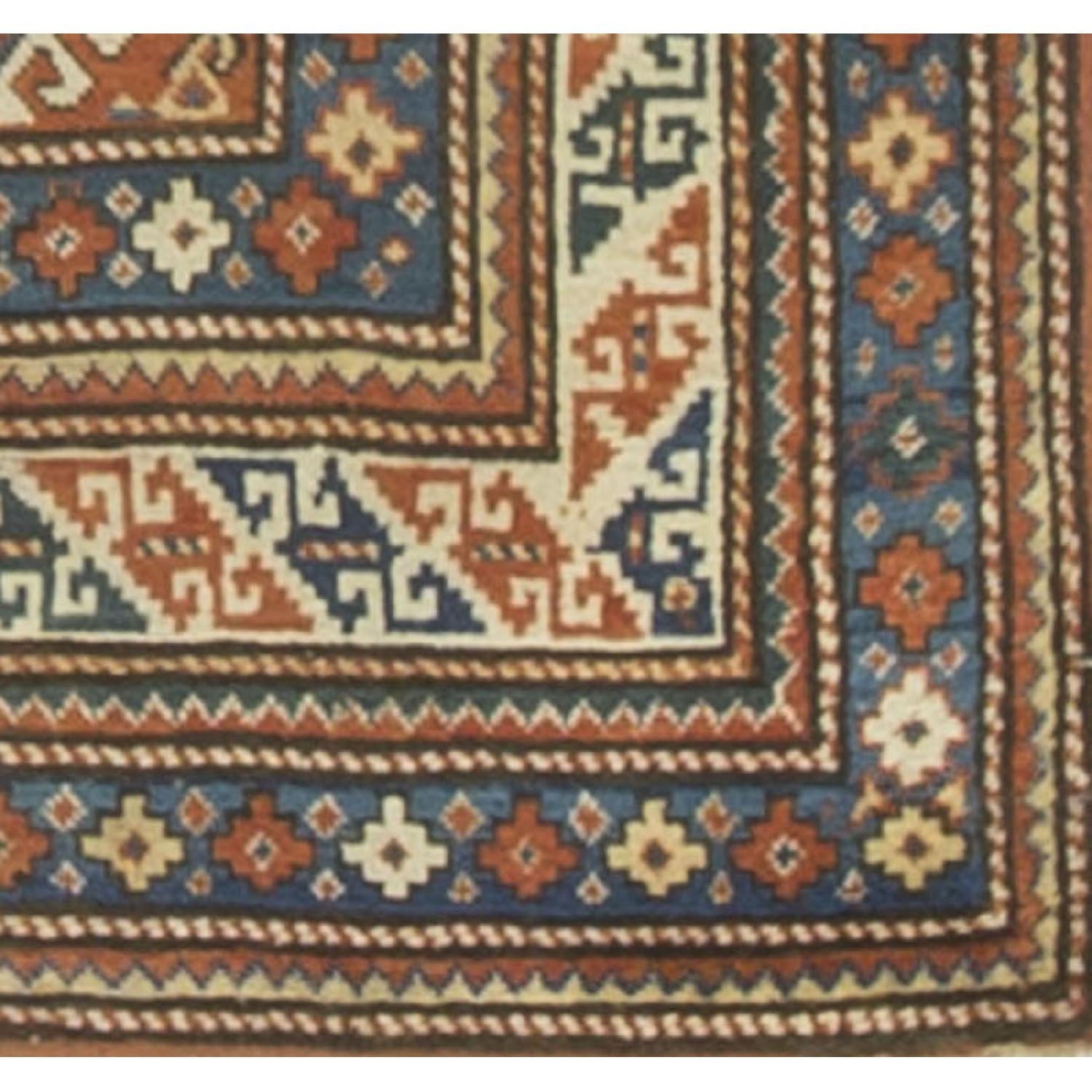 Antique Russian Kazak Rug in Multi - image-1