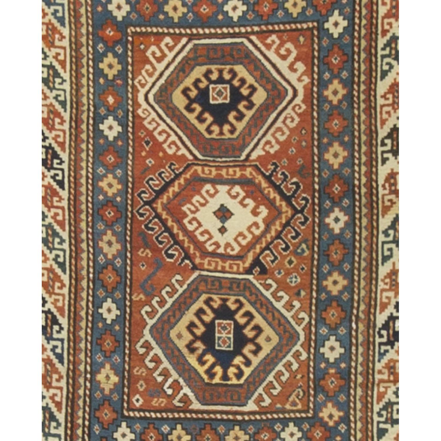 Antique Russian Kazak Rug in Multi - image-2