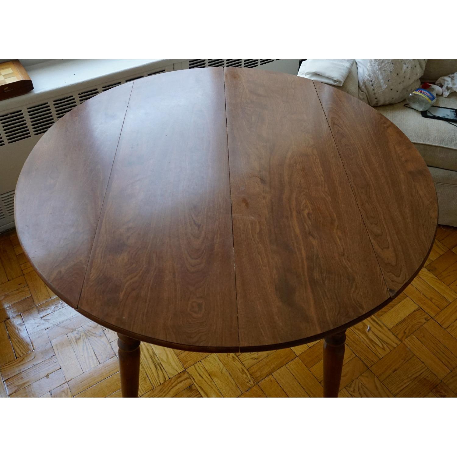 Ethan Allen Drop Leaf Round Dining Table w/ Laminate Top - image-4