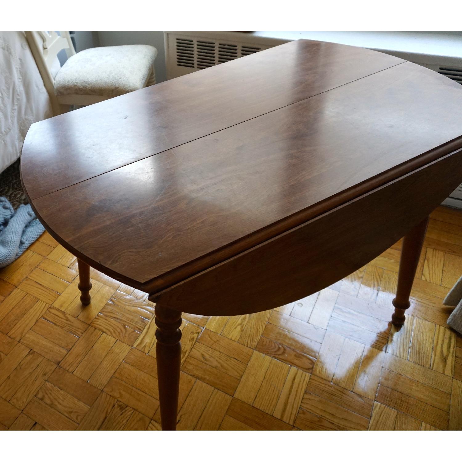 Ethan Allen Drop Leaf Round Dining Table w/ Laminate Top - image-5