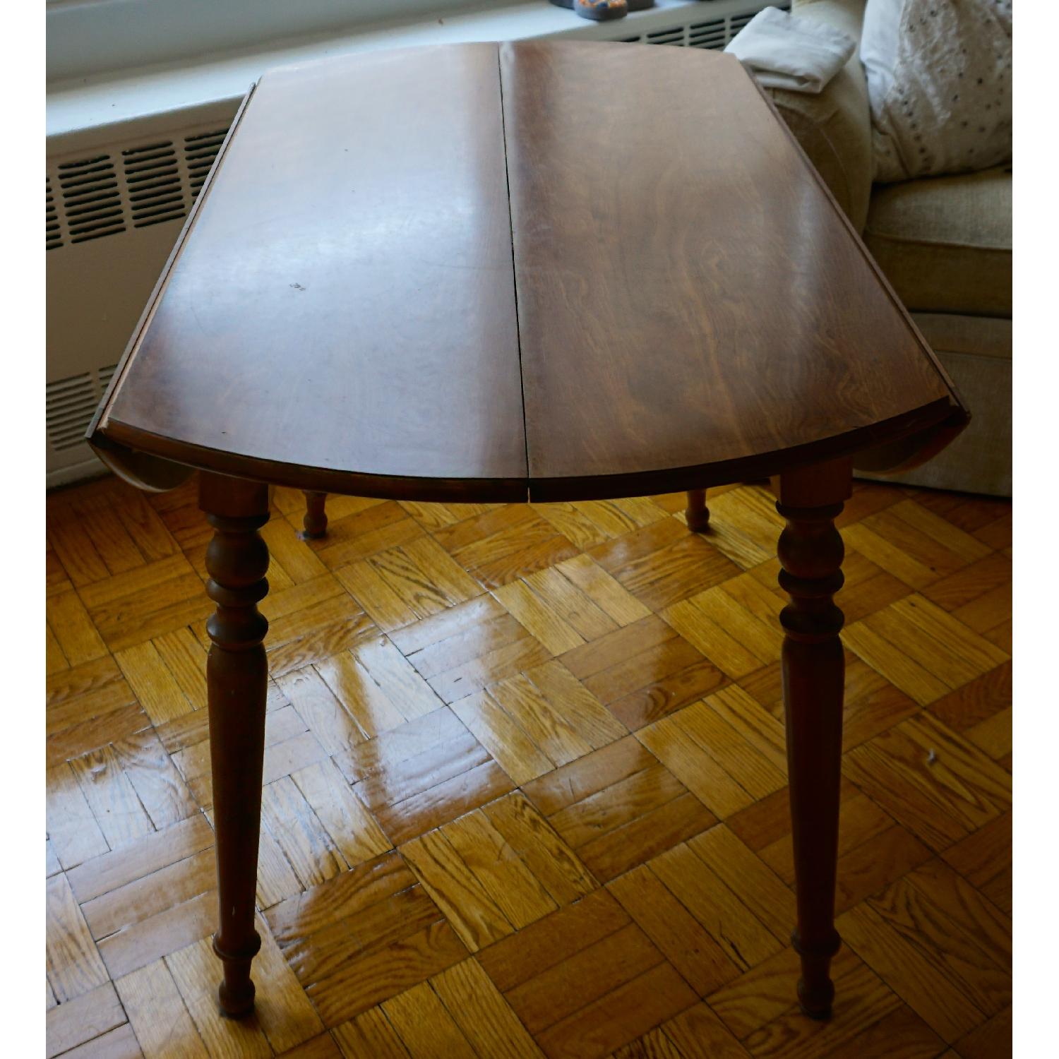 Ethan Allen Drop Leaf Round Dining Table w/ Laminate Top - image-6