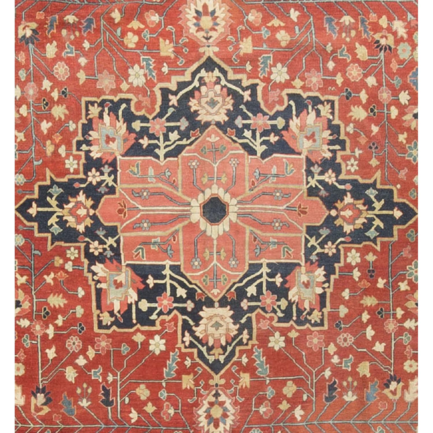 Antique Persian Serap Square Rug in Multi - image-2