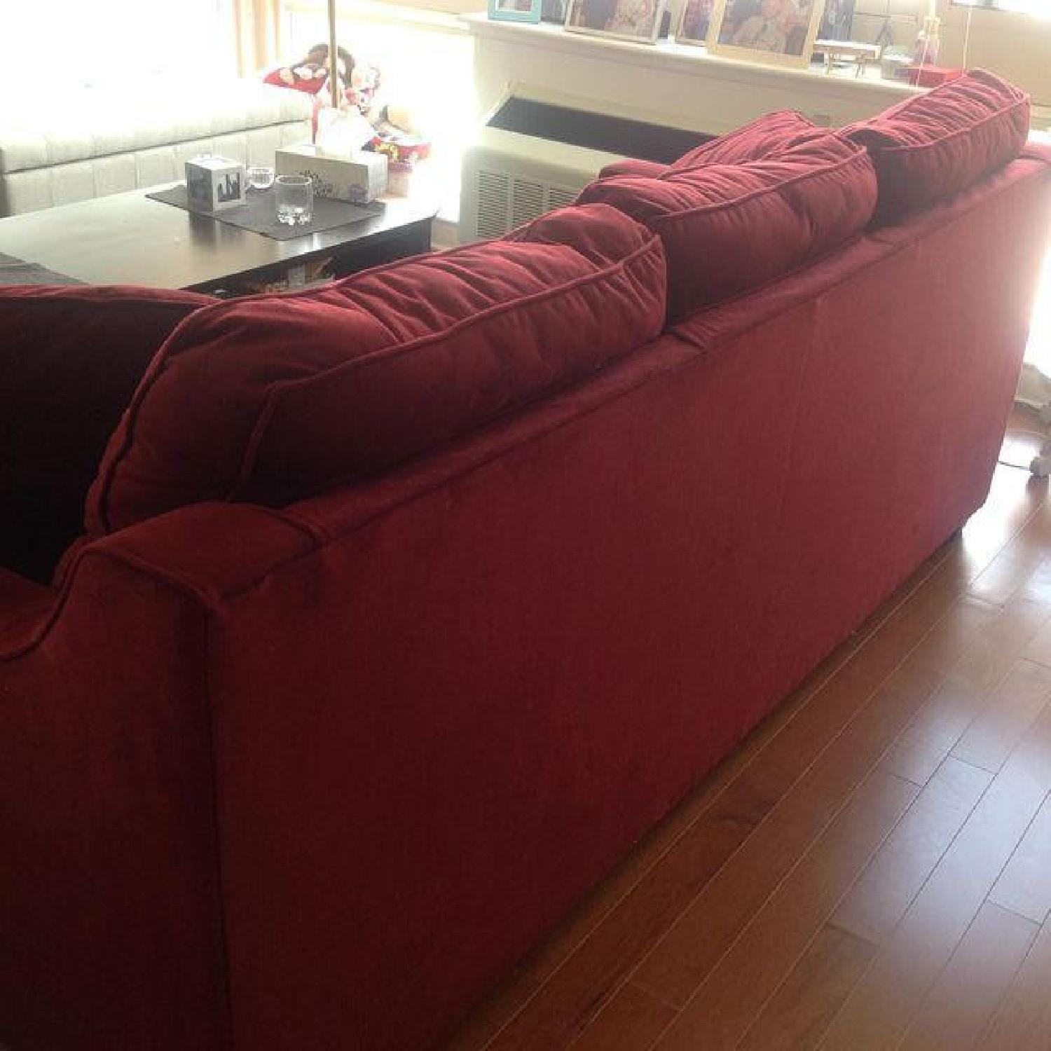 Klaussner Furniture Red Berry/Burgundy Sofa - image-4