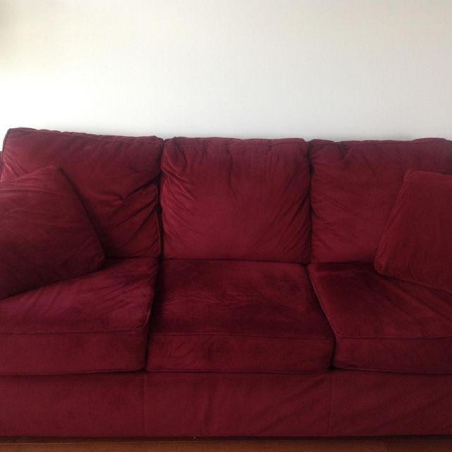 Klaussner Furniture Red Berry/Burgundy Sofa - image-7