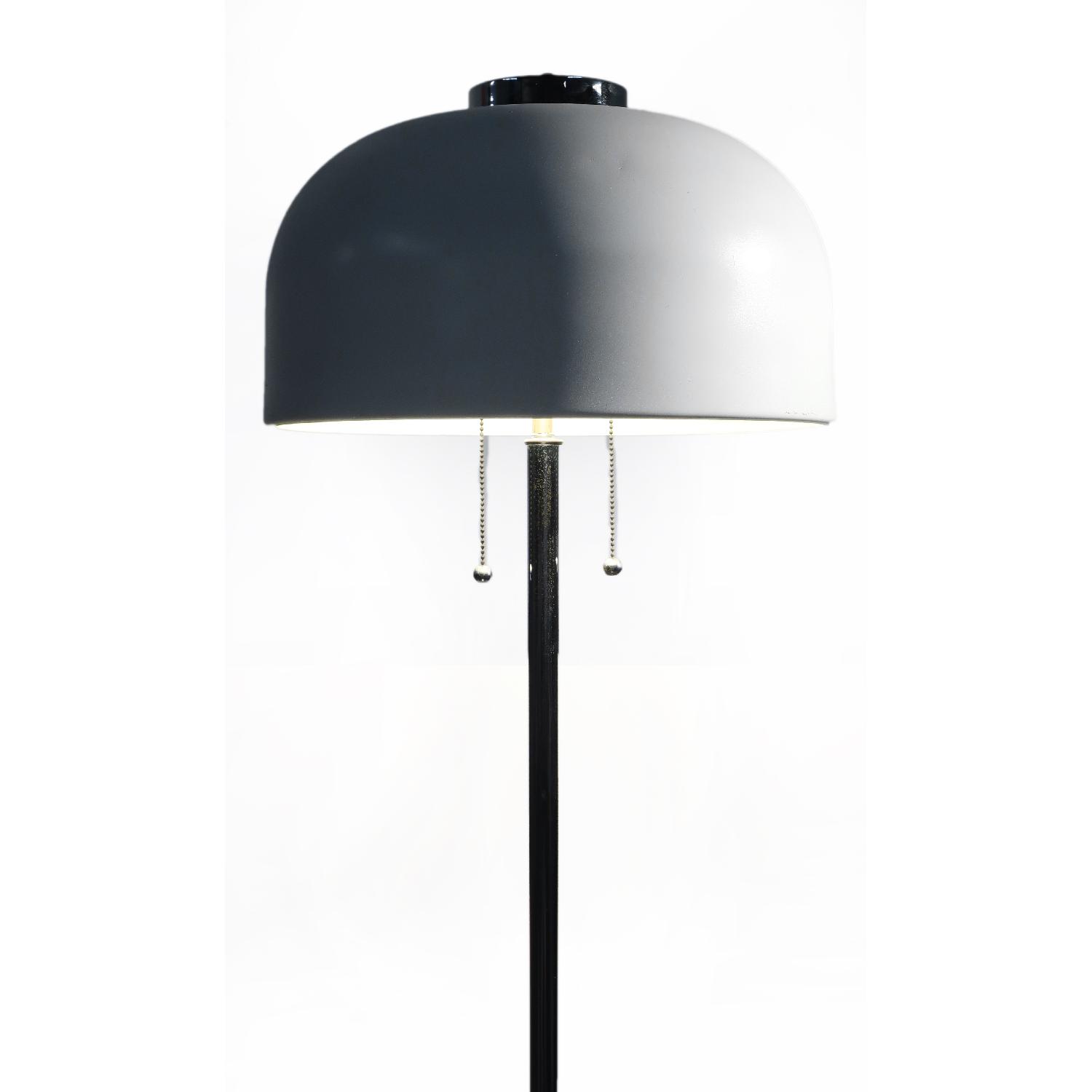 Chrome & White Mushroom Floor Lamp - image-3