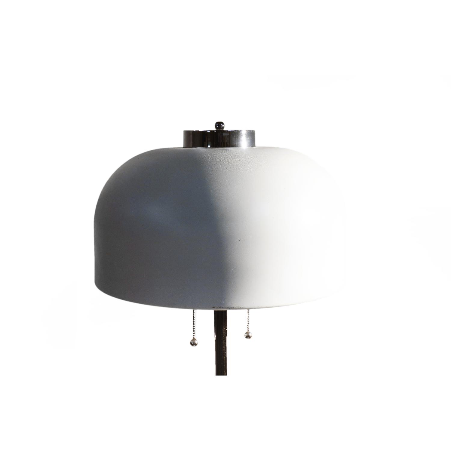 Chrome & White Mushroom Floor Lamp - image-4