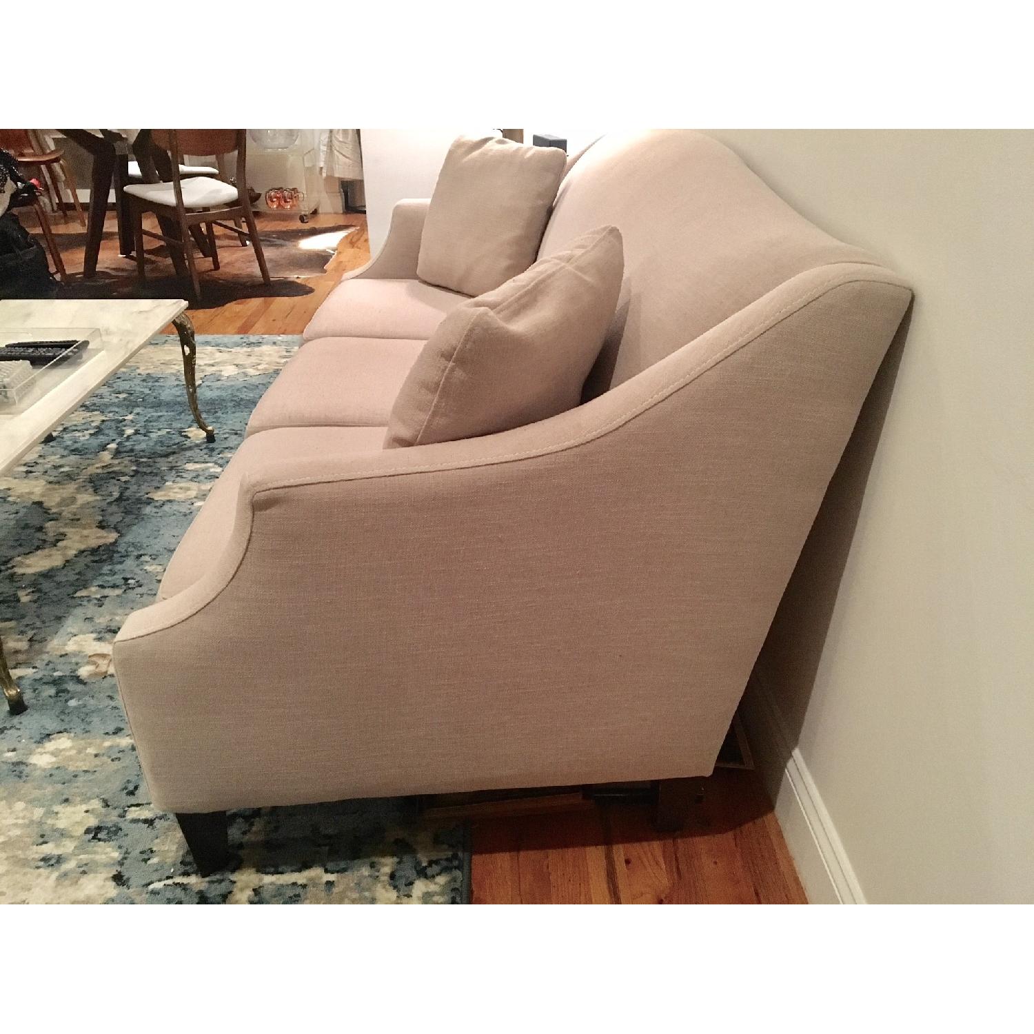 Macy's Three-Seat Canvas/Pearl Sofa - image-4
