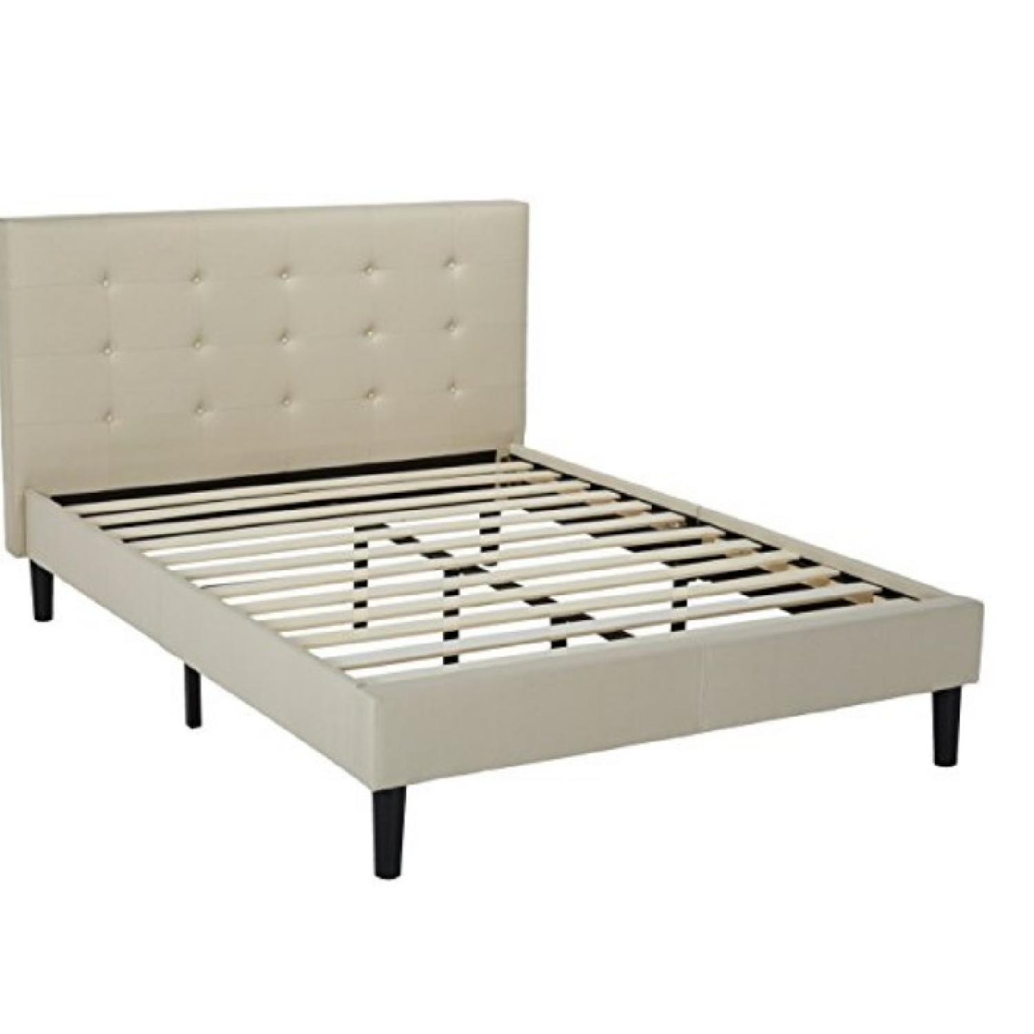 Tufted Upholstered Queen Size Bed Frame - image-1