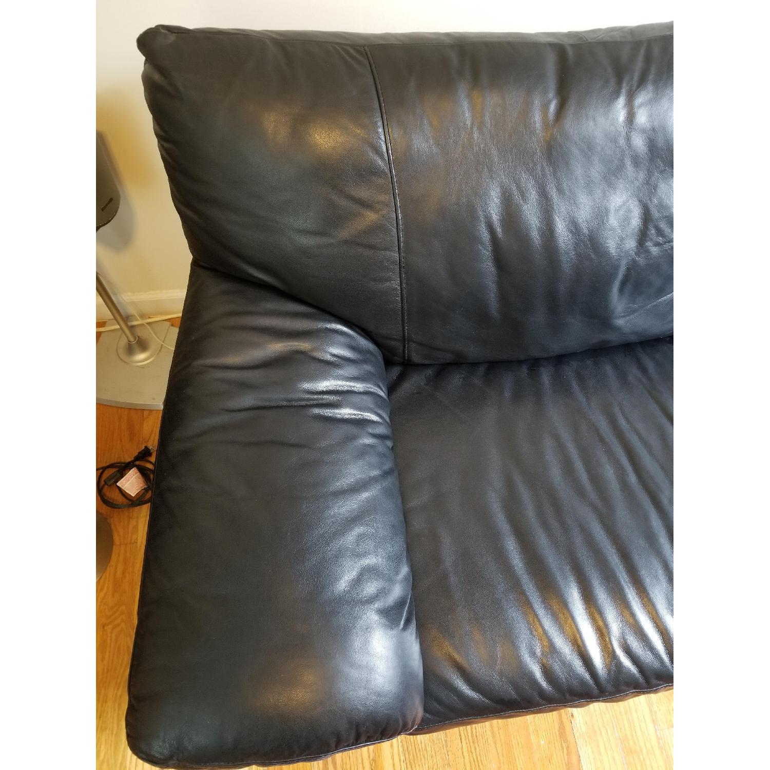 Ikea Black Leather Sofa - image-2