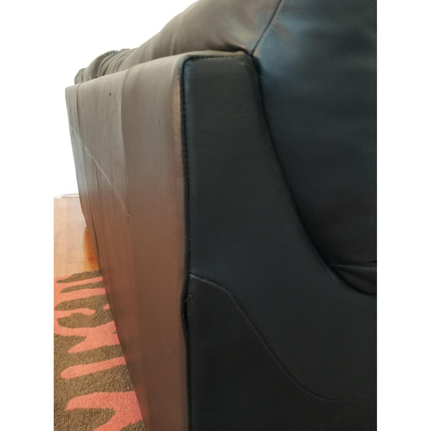 Ikea Black Leather Sofa - image-8