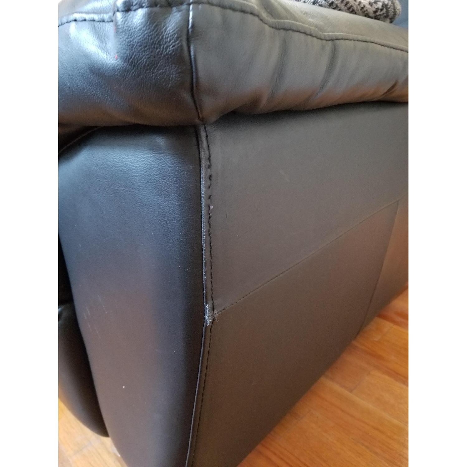 Ikea Black Leather Sofa - image-9