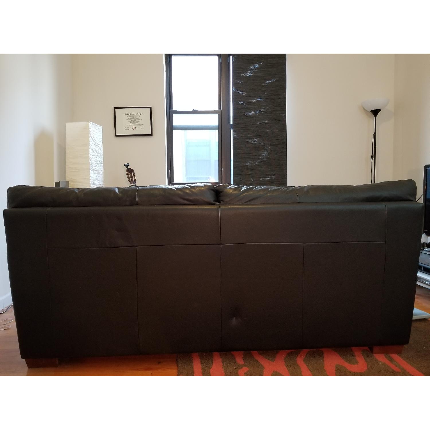 Ikea Black Leather Sofa - image-10
