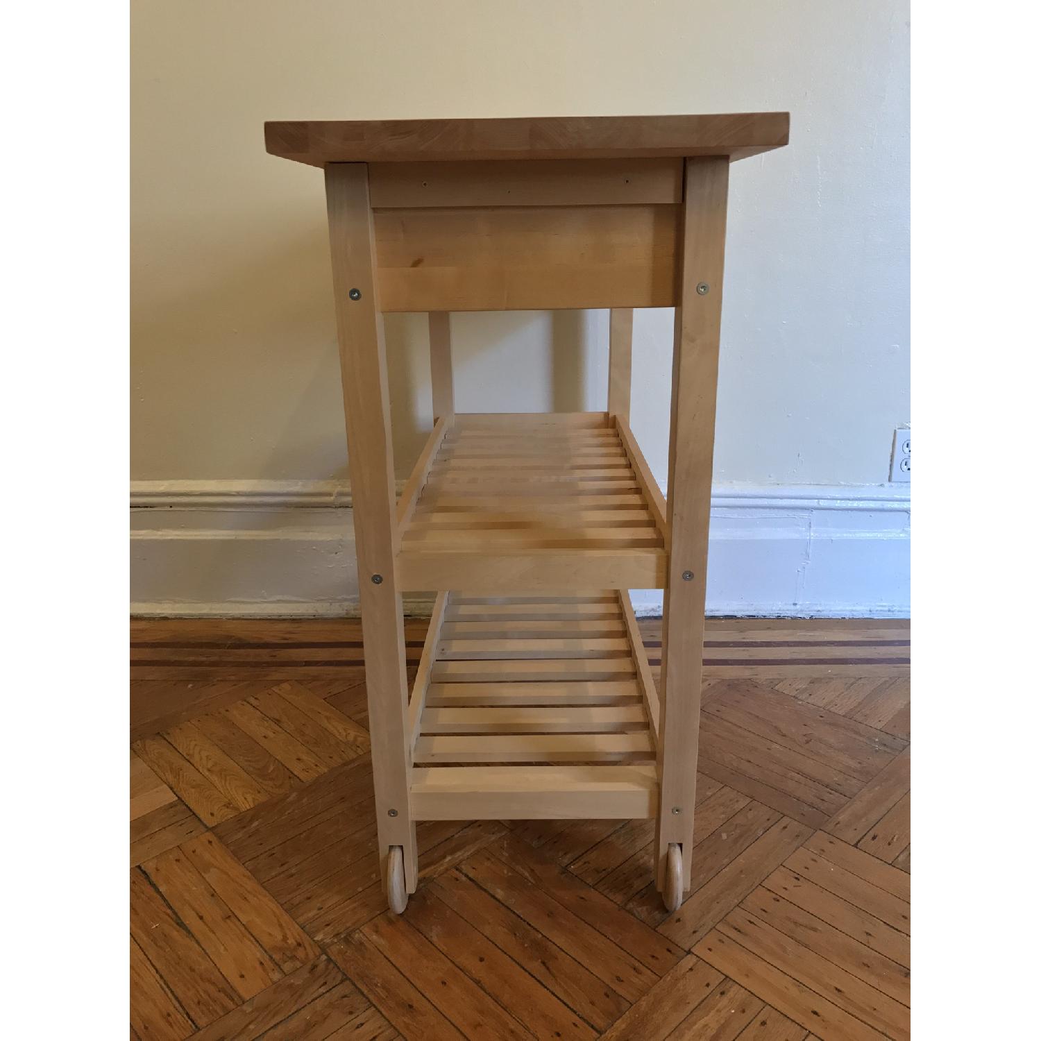 Ikea Kitchen Cart/Iisland w/ Shelves in Birch Wood - image-2
