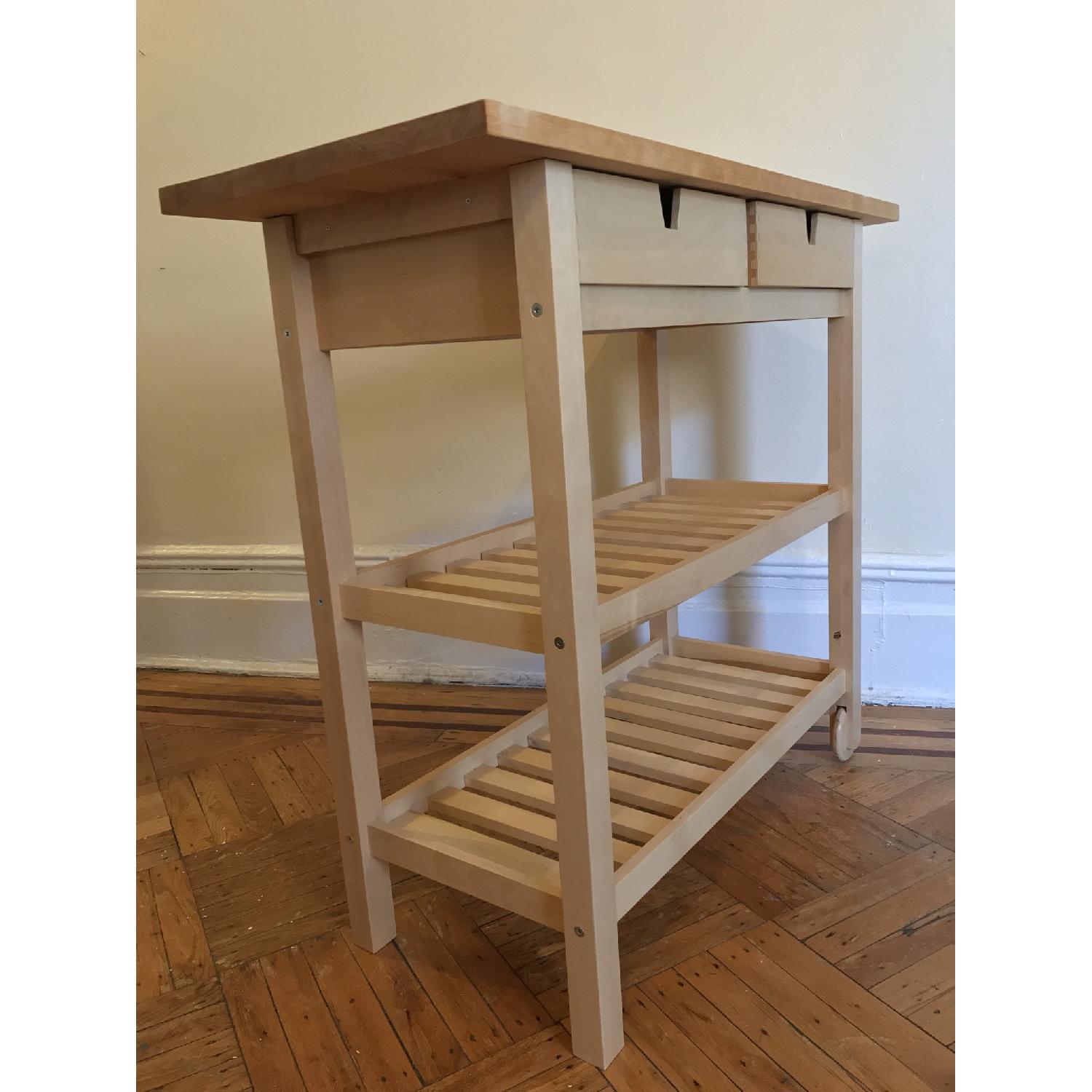 Ikea Kitchen Cart/Iisland w/ Shelves in Birch Wood - image-3