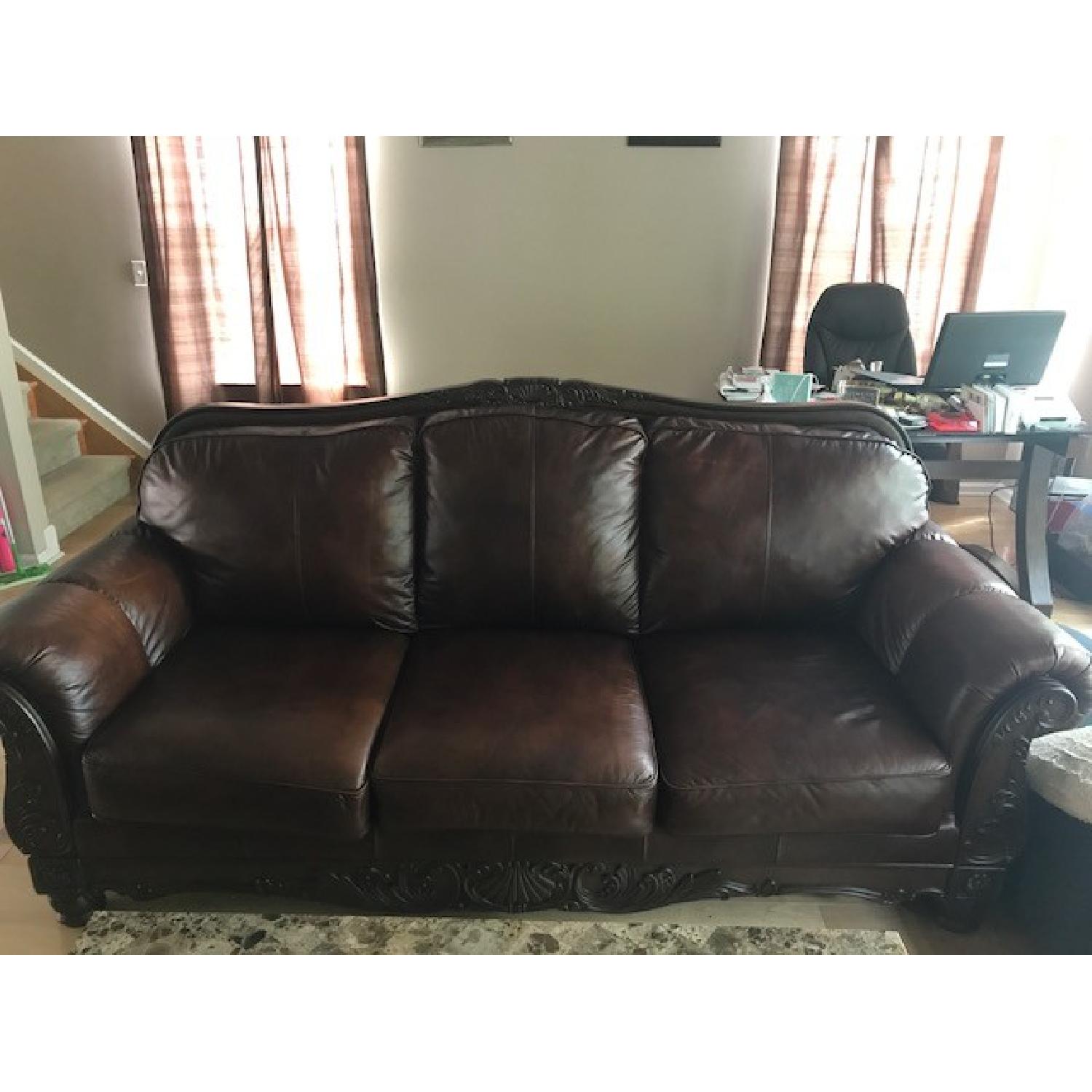 Ashley's North Shore Leather Sofa - image-4