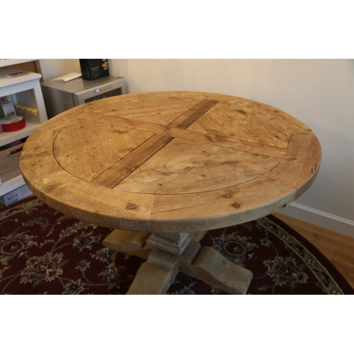 Restoration Hardware Salvaged Wood Round Dining Table - image-5