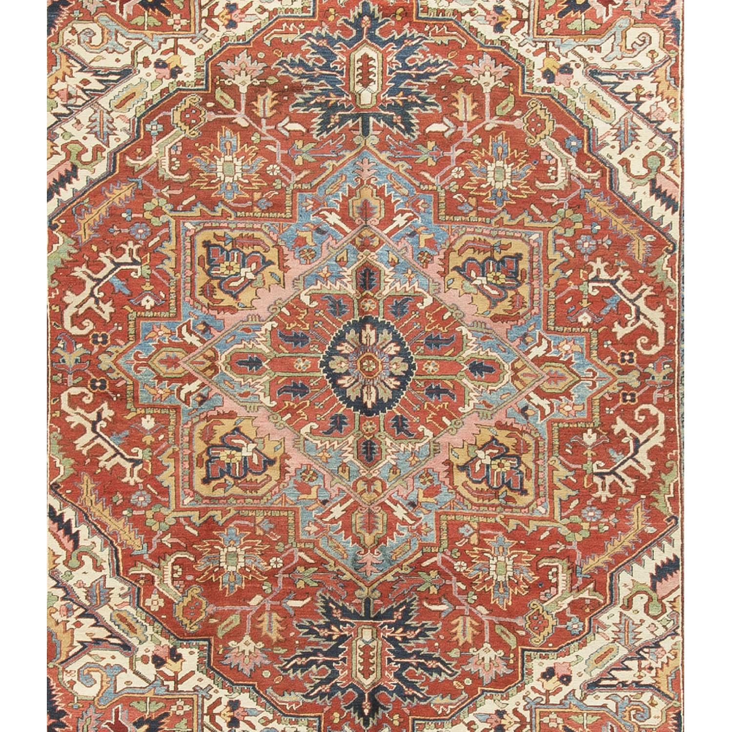 Antique Persian Heriz Rug in Multi - image-2
