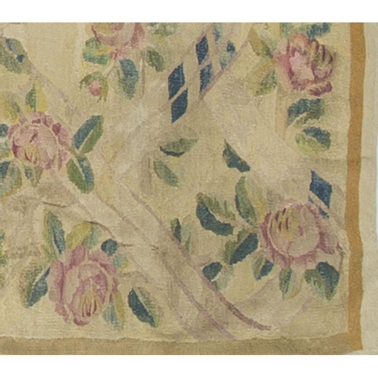 French Antique Persian Square Rug - image-1