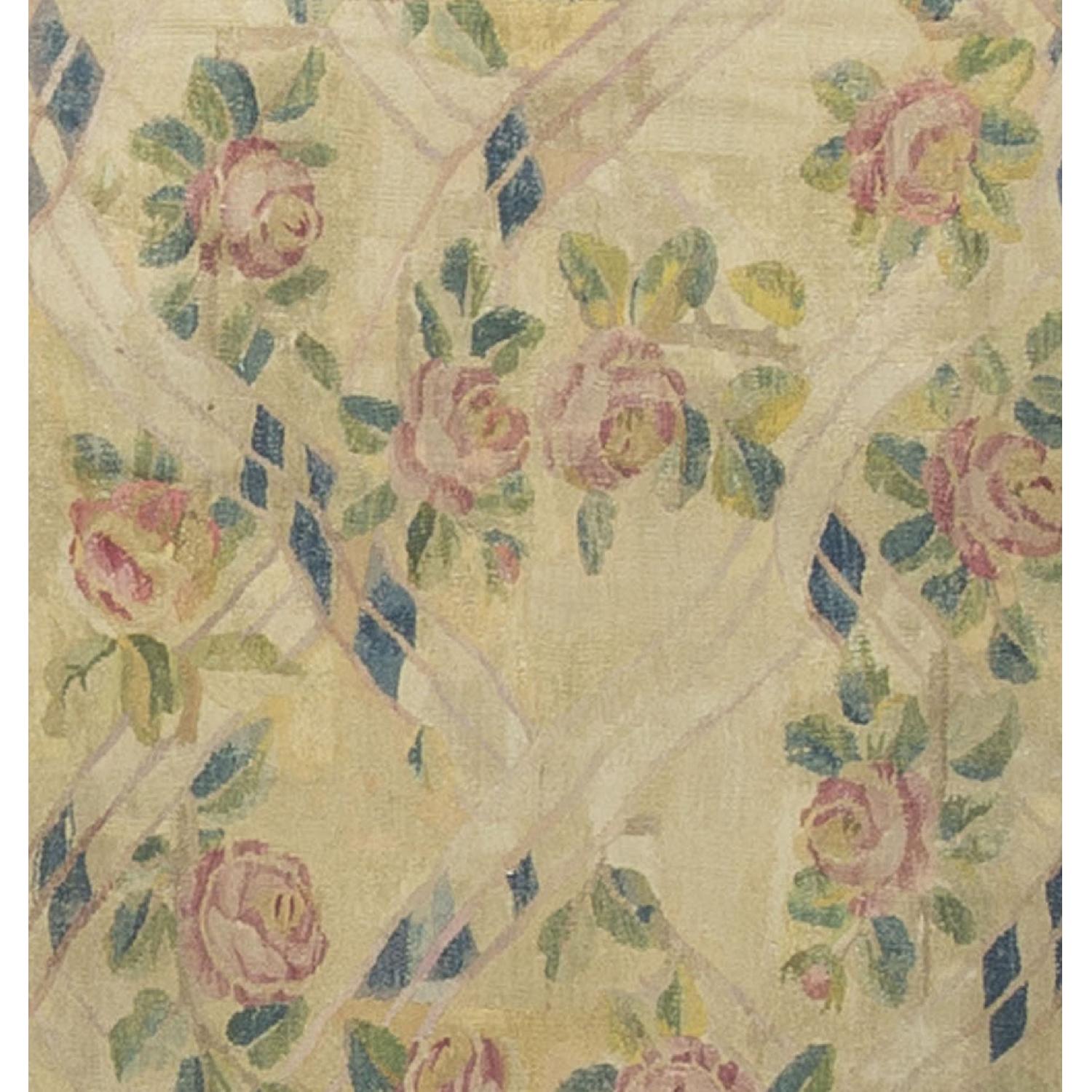 French Antique Persian Square Rug - image-2
