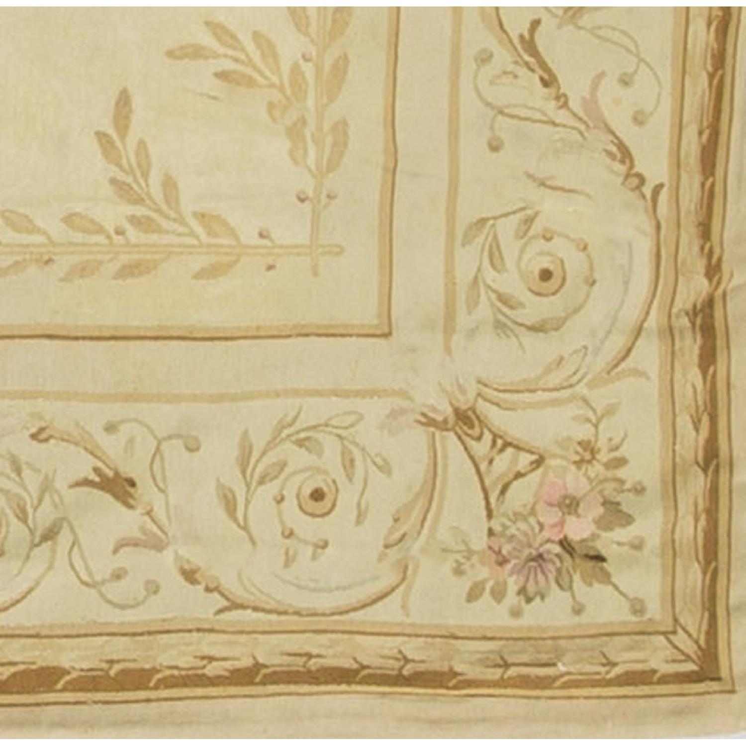 French Antique Persian Square Rug - image-1
