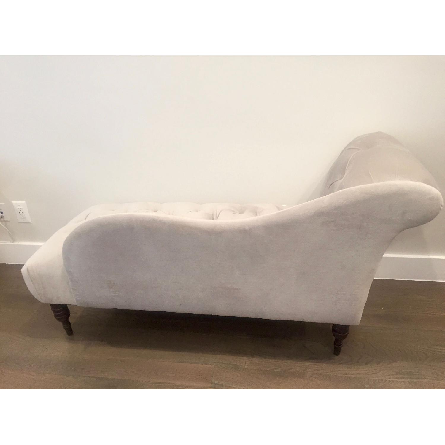 One King's Lane Frances Tufted Chaise in Dove Velvet - image-3