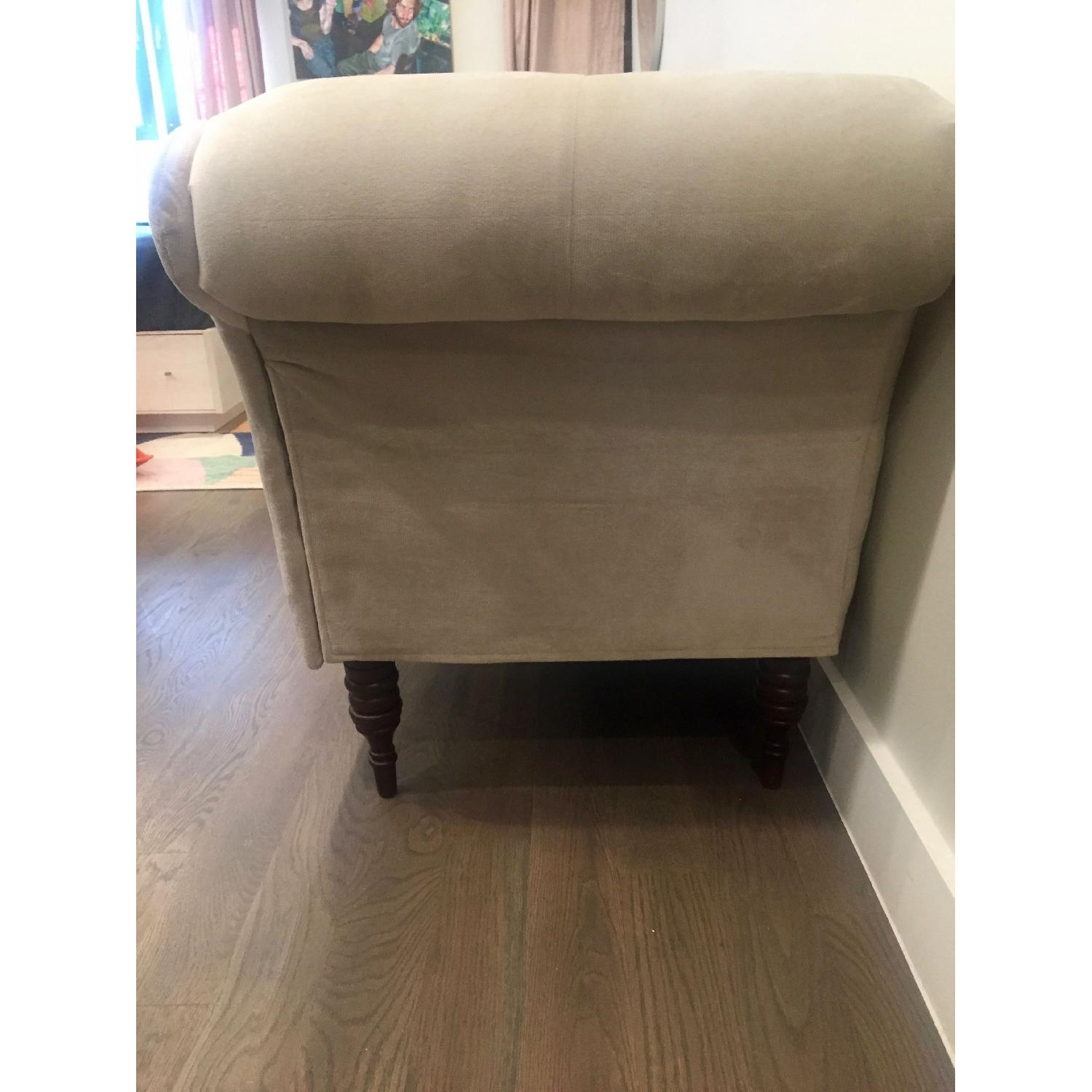 One King's Lane Frances Tufted Chaise in Dove Velvet - image-4