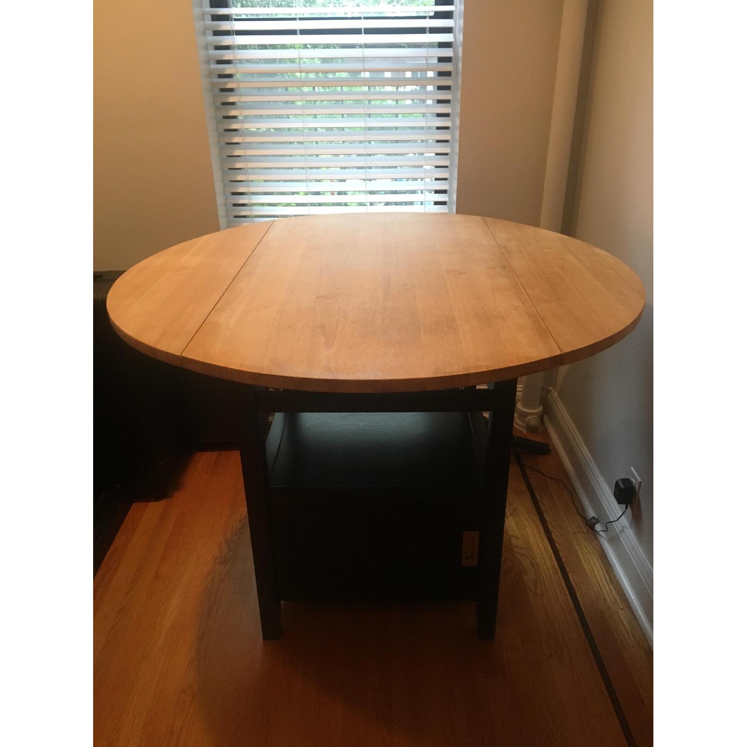 Crate & Barrel Kitchen Island w/ Storage & Wine Rack - image-1