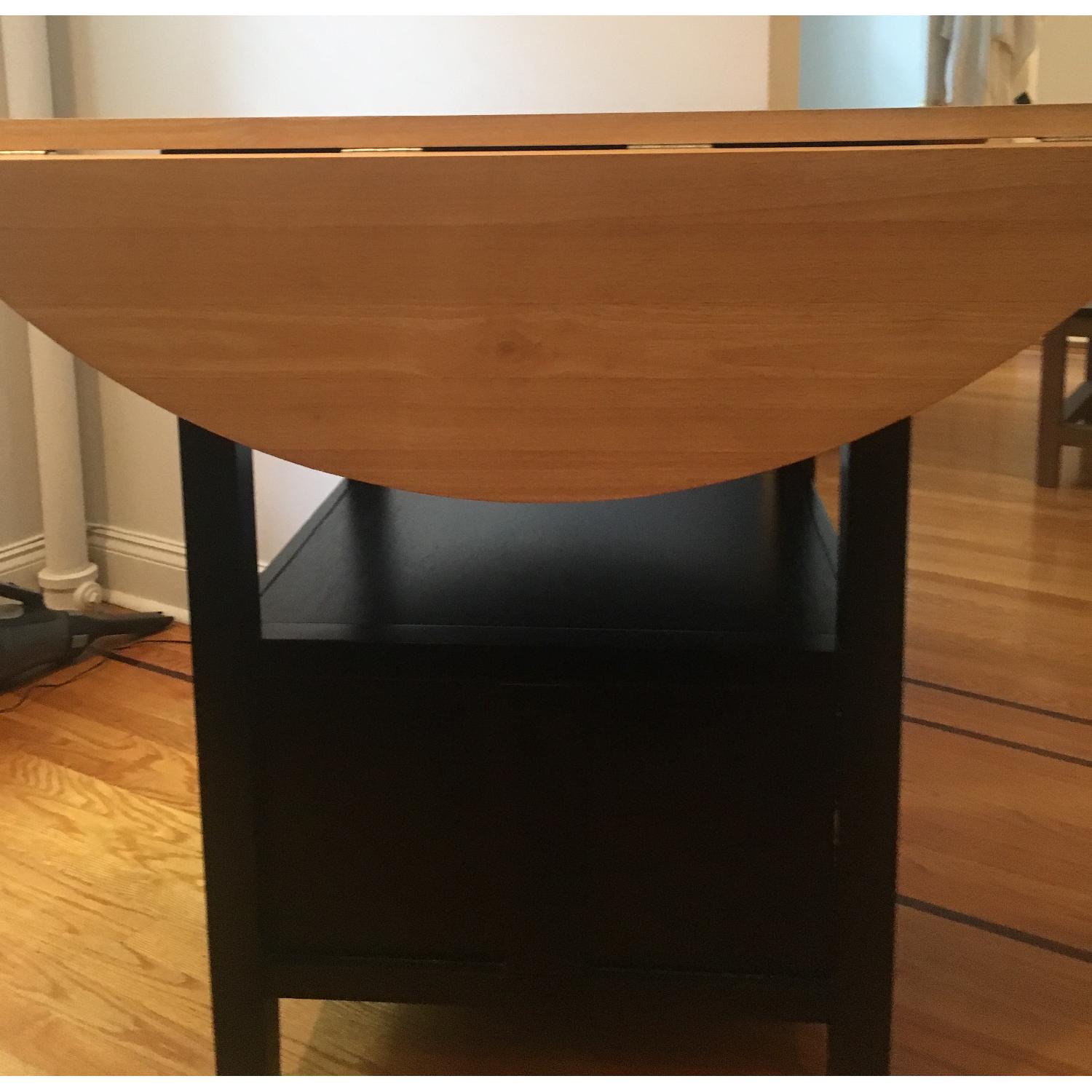 Crate & Barrel Kitchen Island w/ Storage & Wine Rack - image-3