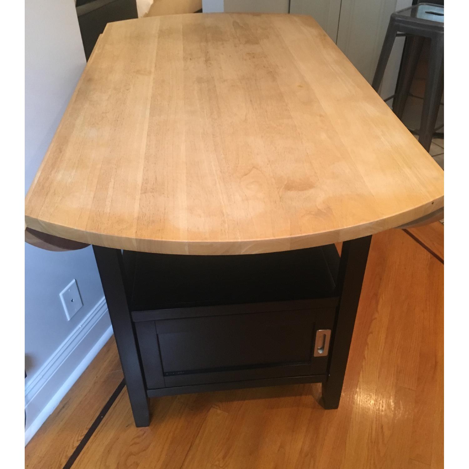 Crate & Barrel Kitchen Island w/ Storage & Wine Rack - image-6
