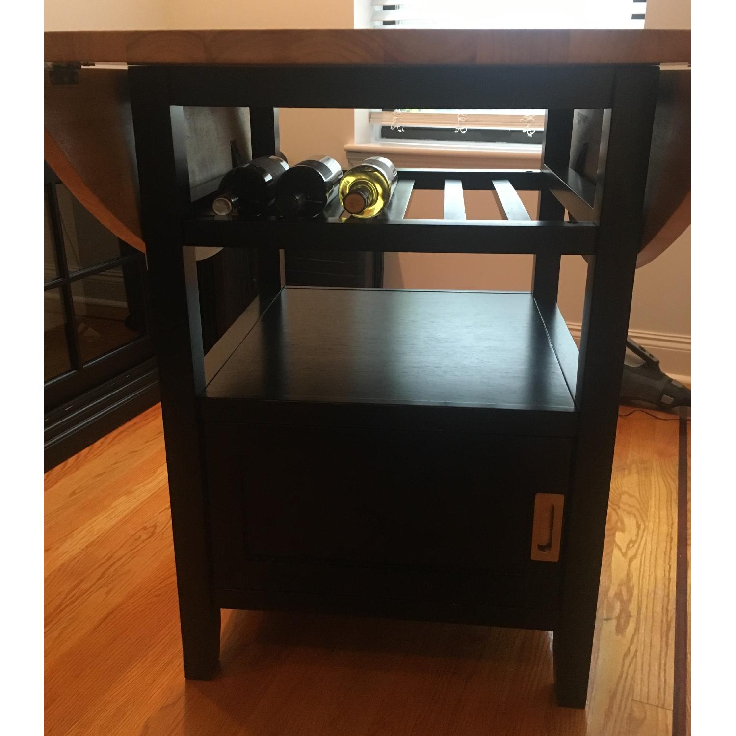 Crate & Barrel Kitchen Island w/ Storage & Wine Rack - image-7