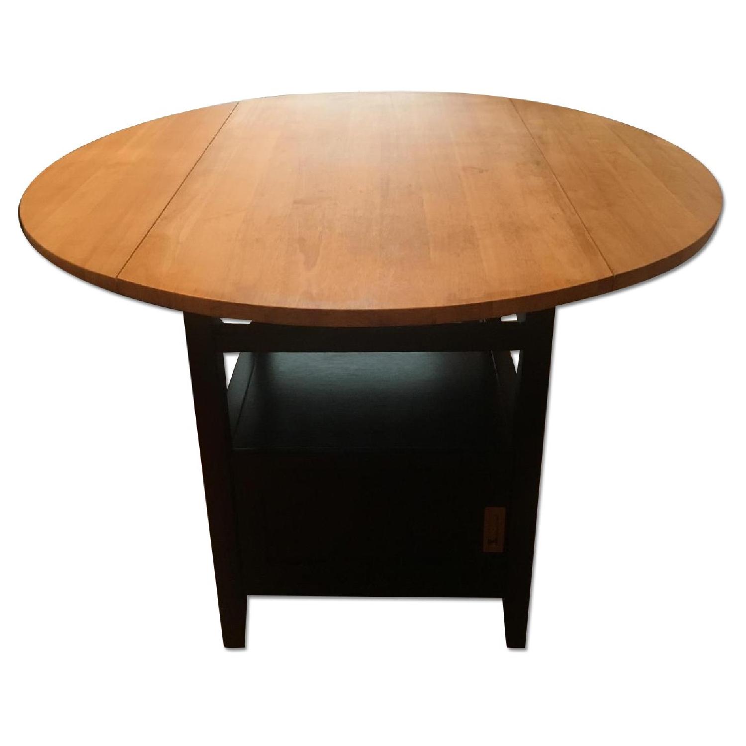 Crate & Barrel Kitchen Island w/ Storage & Wine Rack - image-0