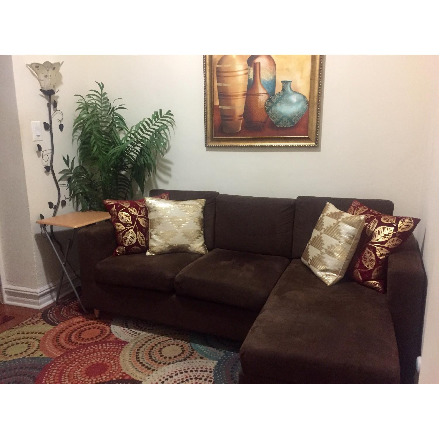 Walmart Dorel Home Space Sectional in Brown - image-1